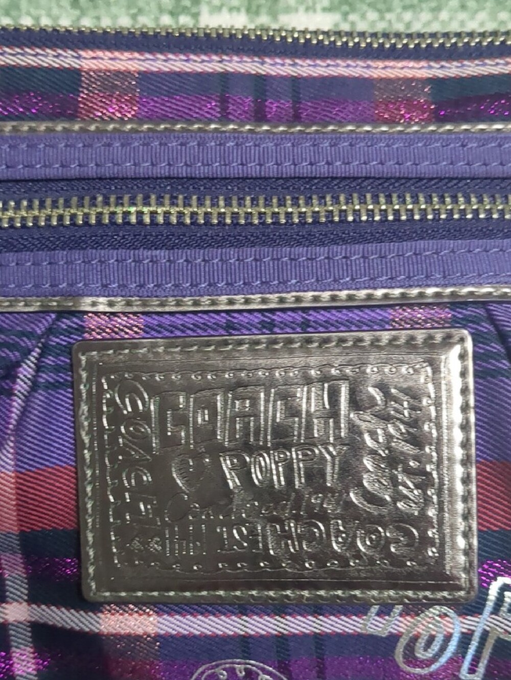 Coach Poppy Tartan Plaid Crossbody Bag Purple Pink Graffiti Archive Y2K๐ - Picture 2 of 9